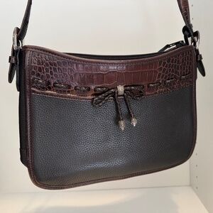Brighton shoulder bag with matching wallet - black and brown